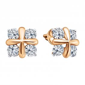 Золотые серьги TALANT ПС 769 с цирконием ПС 769 фото